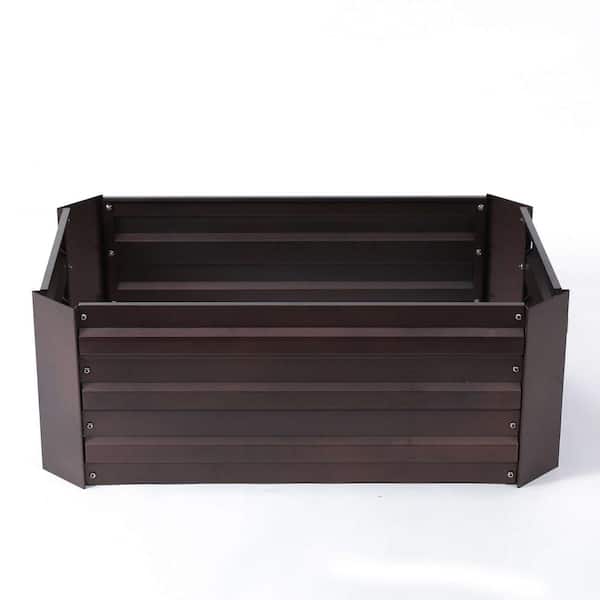 LuxenHome 31.5 in. x 20 in. Metal Rectangular Garden Bed
