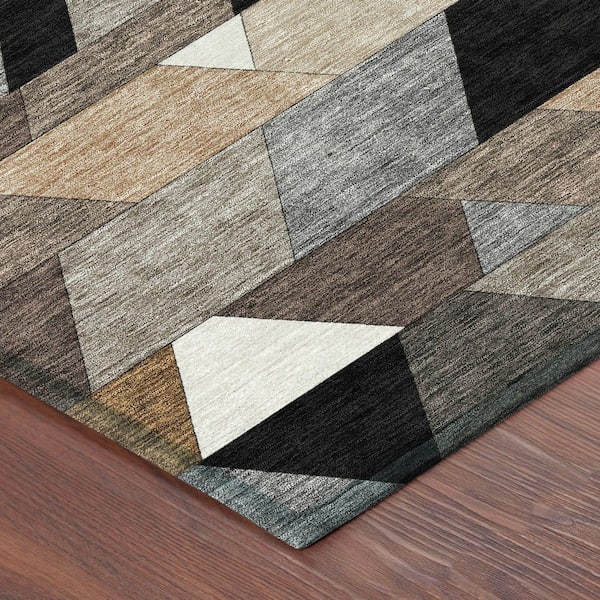 Chantille Machine Washable Indoor/Outdoor Abstract ACN2526 Black 3 ft. x 4 ft. Area Rug