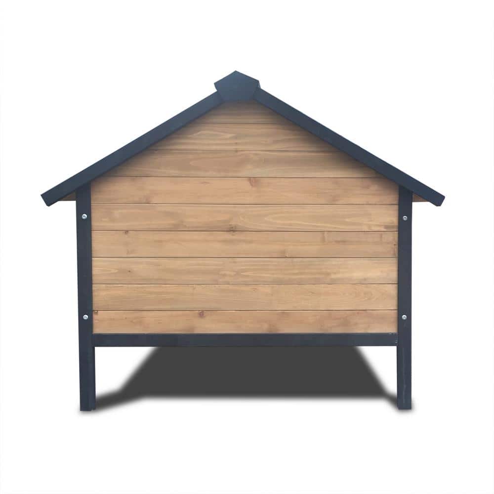 Large Yellow Brown Wooden Cabin Dog House with Porch