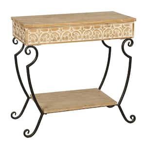 32 in. Brown Standard Rectangle Wood Console Table with Storage