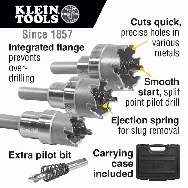 Klein Tools 4-Piece Carbide Hole Cutter 