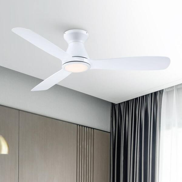 matrix decor 52 in. Indoor White Flush Mount Ceiling Fan with Warm 