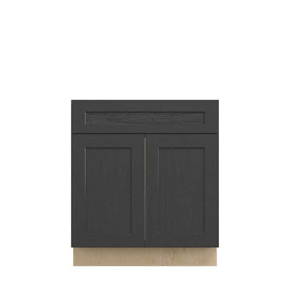 Unbranded Jamestown Recessed 30 in. W x 34.5 in. H x 24 in. D in Espresso Plywood Assembled Sink Base Cabinet