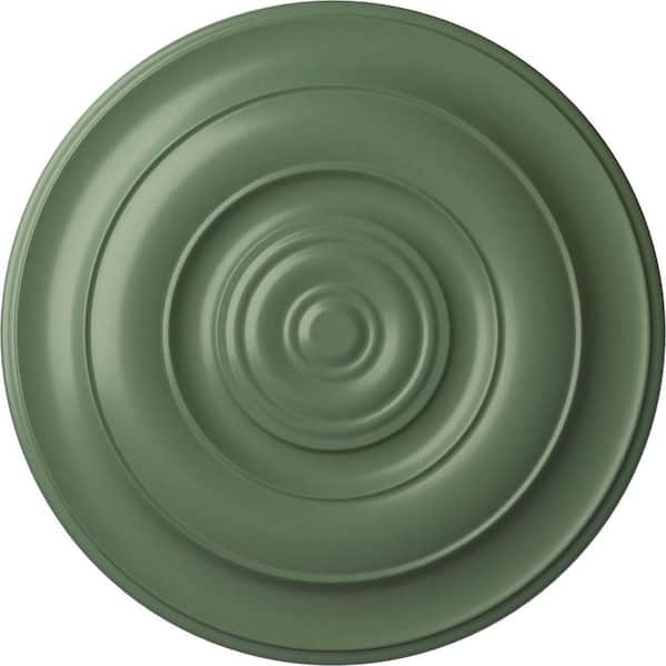 Ekena Millwork 18" x 1-1/2" Niobe Urethane Ceiling Medallion (Fits Canopies upto 8-5/8"), Hand-Painted Athenian Green