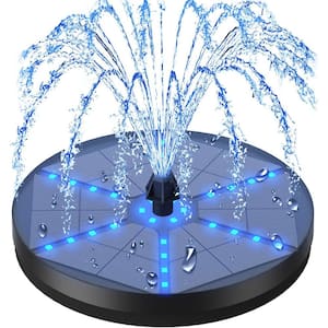 4-Watt Solar Bird Bath Fountains Upgraded, Solar Powered Water Fountain Pump with 7 Nozzles and 4 Fixers