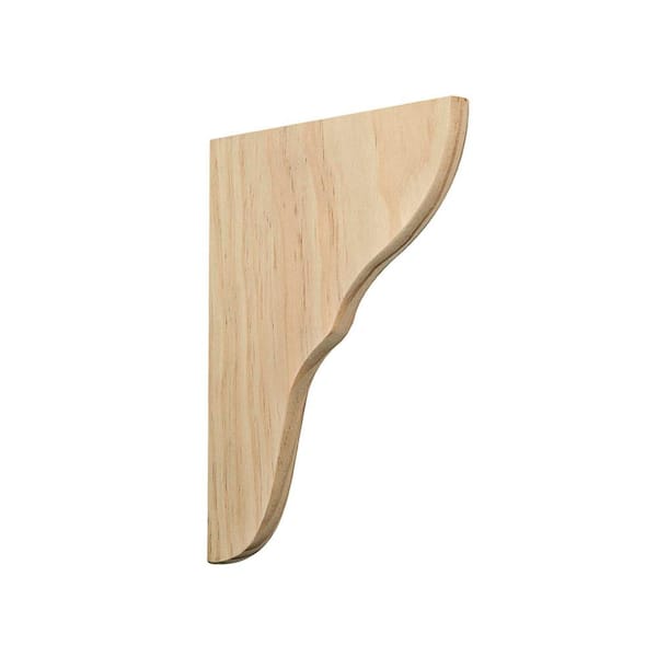 Pine Corbel - 11 in. x 7 in. x 0.75 in. - Unfinished Sanded Wood - DIY Home Decor Wall Shelving Corbel