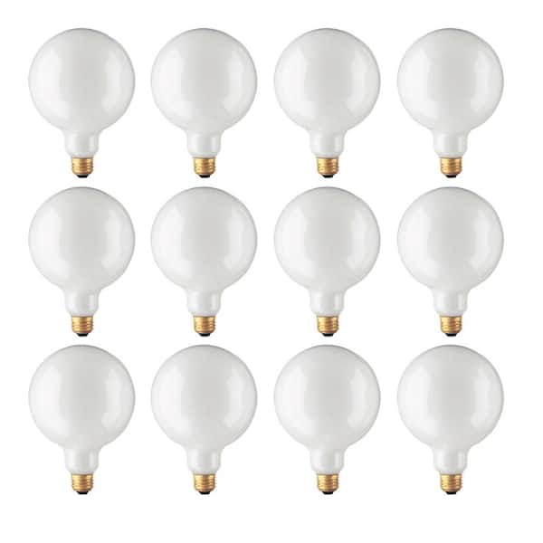 100-Watt Warm White Light G40 (E26) Medium Screw Base Dimmable White Incandescent Light Bulb, 2700K (12-Pack)