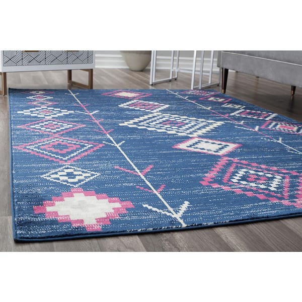 Bodrum Native Navy 2'x4' Moroccan Area Rug