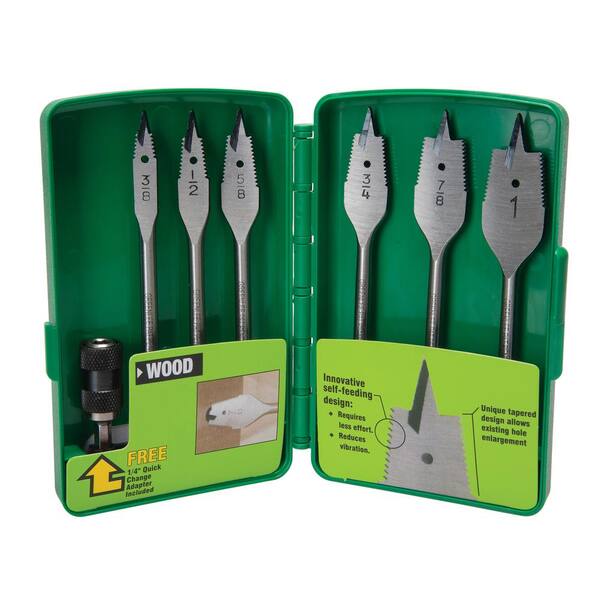 Greenlee 3/8 in. to 1 in. Self-Feeding Spade Bit 6-Piece Kit