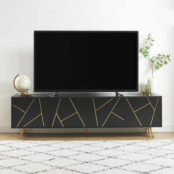 Black 75.1 in. TV Stand Fits TVs up to 85 in.