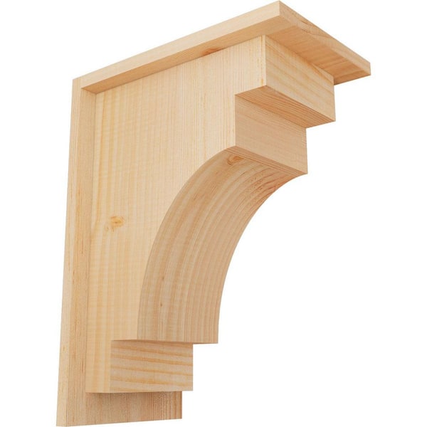 Ekena Millwork 7-1/2 in. x 12 in. x 16 in. Mediterranean Smooth Douglas Fir Corbel with Backplate