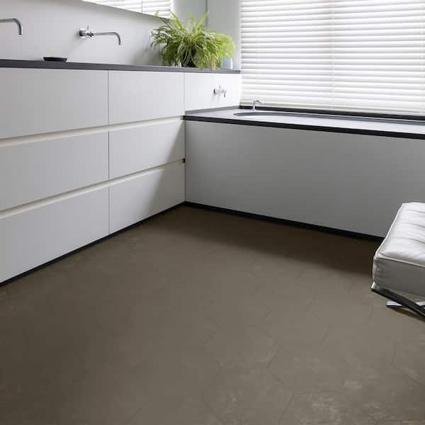 Basics Khaki 9 in. x 10 in. Matte Porcelain Hex Floor and Wall Tile (8.07 sq. ft./Case)