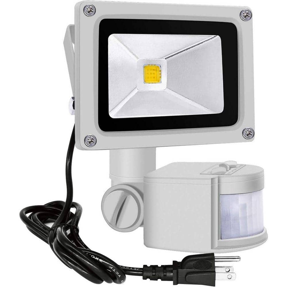 10W 80 Watt Equivalent 3200 Lumen 120° Grey Motion Sensing Dusk to Dawn LED Flood Light Warm White 1 Piece price history on PriceWatchPro