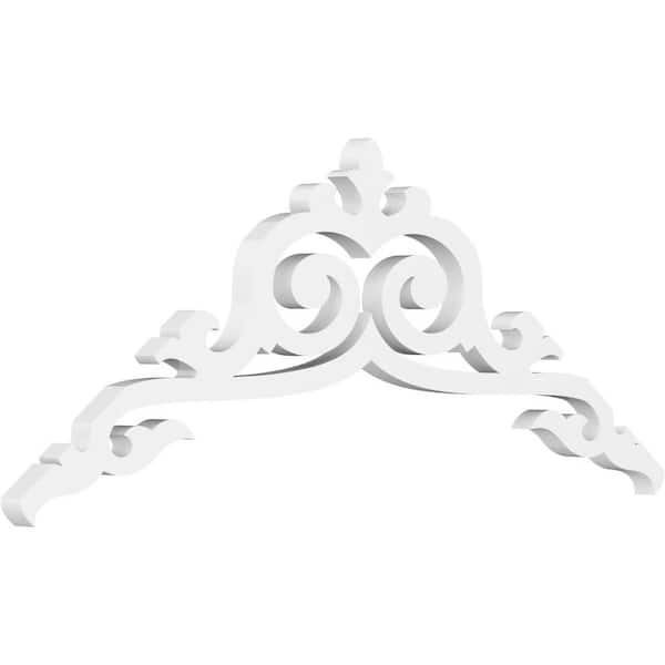 Ekena Millwork 1 in. x 36 in. x 13-1/2 in. (9/12) Pitch Baile Gable Pediment Architectural Grade PVC Moulding
