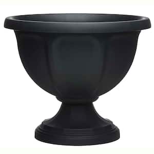 Viceroy Large 18 in. x 14.7 in. 23 qt. Black High-Density Resin Urn Outdoor Planter