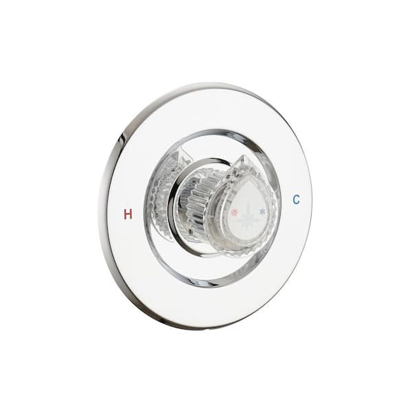 Shower Faucet Trim Kit for Moen Chateau Valve, Pull-On Push-Off Knob Handle, Chrome, Valve Not Included