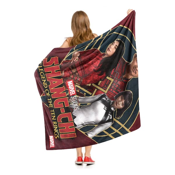 DC Comics Batman Silk Touch Multi-Colored Throw Blanket Swinging in