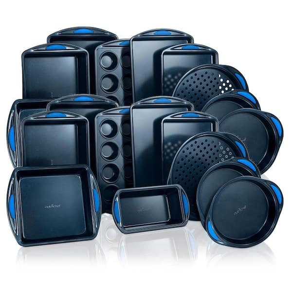 NutriChef 10-Piece Kitchen Non Stick Blue Diamond Carbon Steel Bakeware Set (2-Pack)