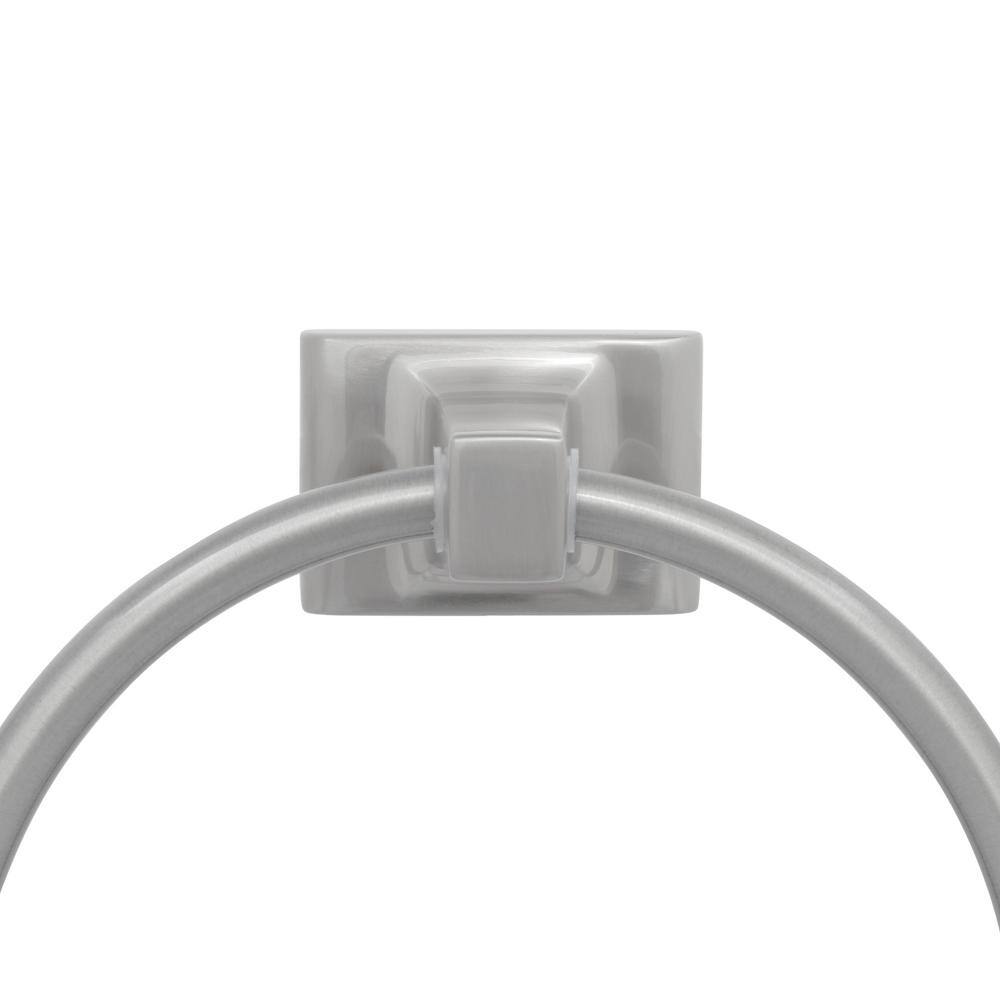 Satin Nickel 4-Piece Bathroom Accessory Kit with Towel Bar