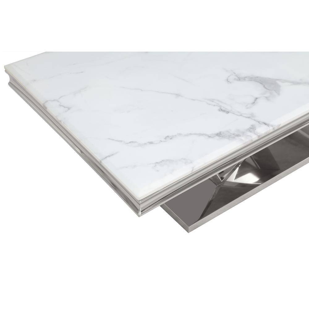 Titan Gray and Silver Faux Marble 5-Piece Dining Set