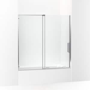 Echelon 56-60 in. W x 58 in. H Sliding Frameless Bath Tub Door in Bright Polished Silver