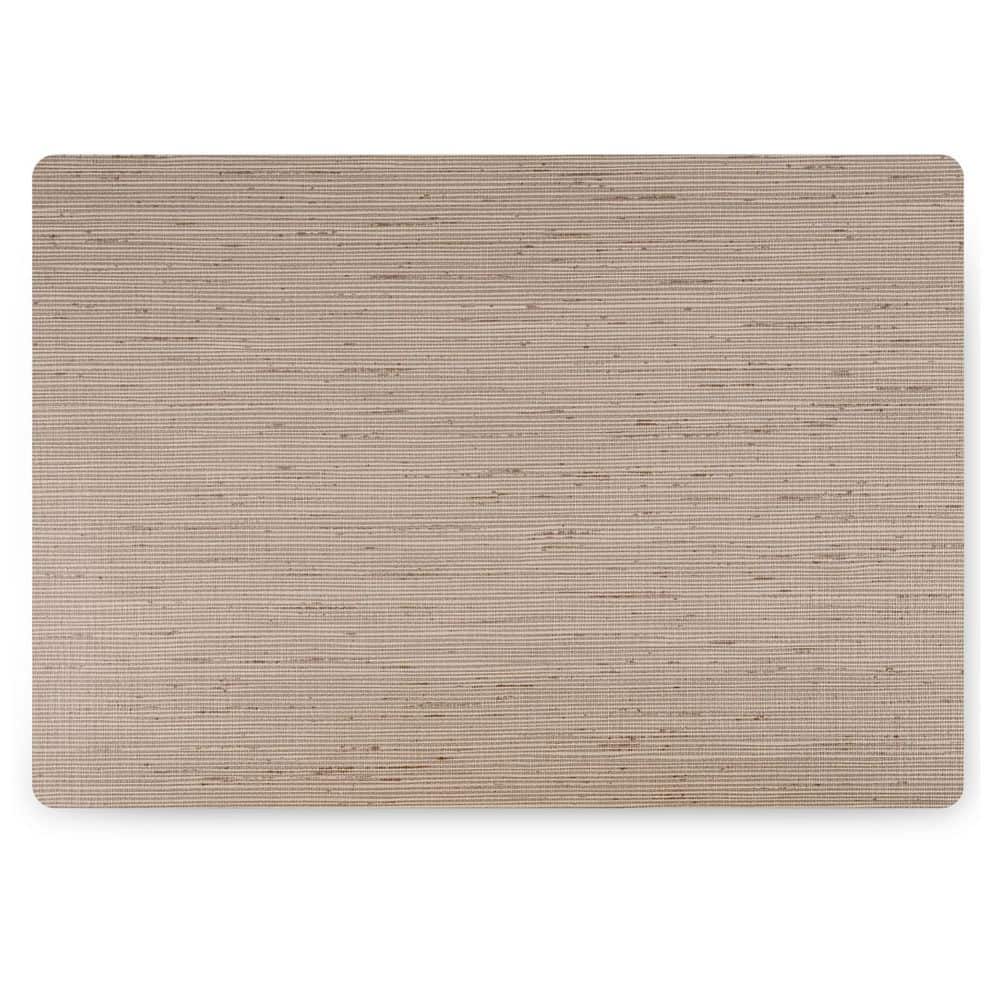 Easy Care Burlap/Rectangle 17 in. x 12 in. Camel Vinyl Placemats (Set of 6)