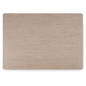 Easy Care Burlap/Rectangle 17 in. x 12 in. Camel Vinyl Placemats (Set of 6)