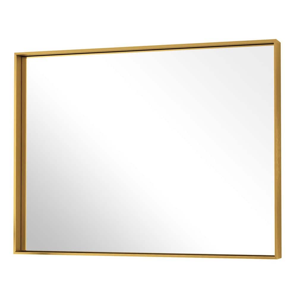 40 in. W x 30 in. H Framed Brushed Gold Mirrors for Bathroom Wall Square Corner Bathroom Vanity Mirror Over Sink price history on PriceWatchPro