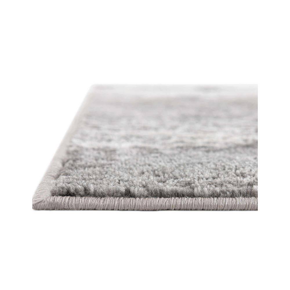 Dark Gray Geometric Pattern Low Pile Area Rug