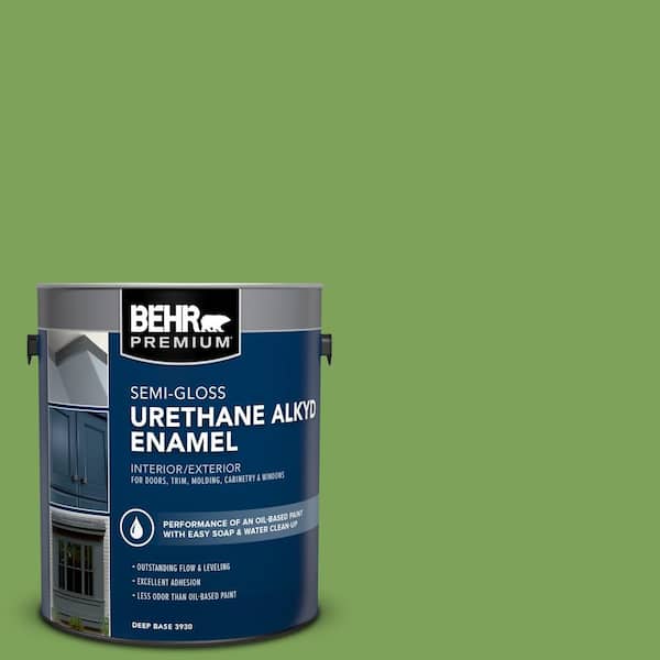 1 gal. #P380-6 Springview Green Urethane Alkyd Semi-Gloss Enamel Interior/Exterior Paint
