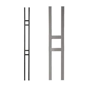Ash Grey 34.6.1 Mega Double Bar Hollow Iron Baluster for Staircase Remodel