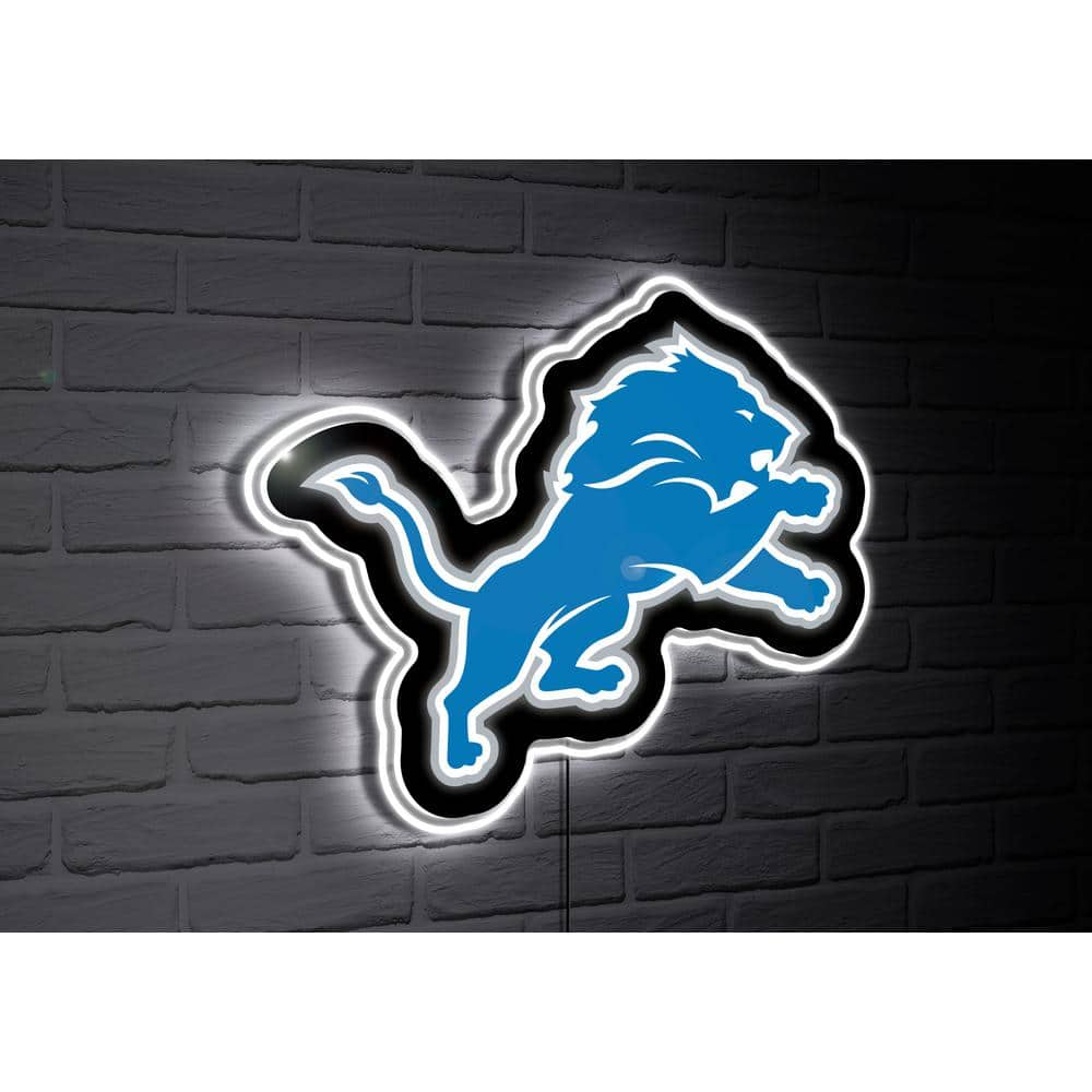 Evergreen Detroit Lions Team Logo Shaped Plug in LED Lighted Sign