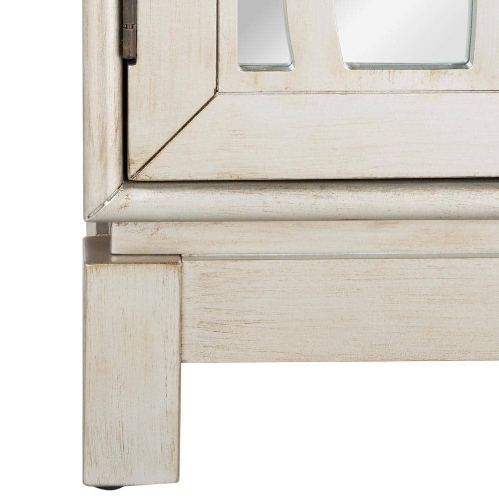 Ashlynn 32" Silver Solid Wood 2 Door Chest