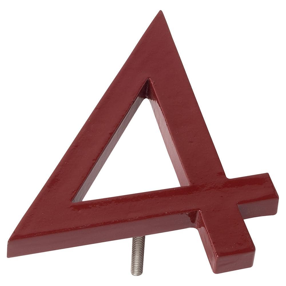 4 in. Brick Red Aluminum Floating or Flat Modern House Number 4 price history on PriceWatchPro