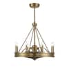 Savoy House Lyon 8-Light Warm Brass Fan D'Lier 30 in.