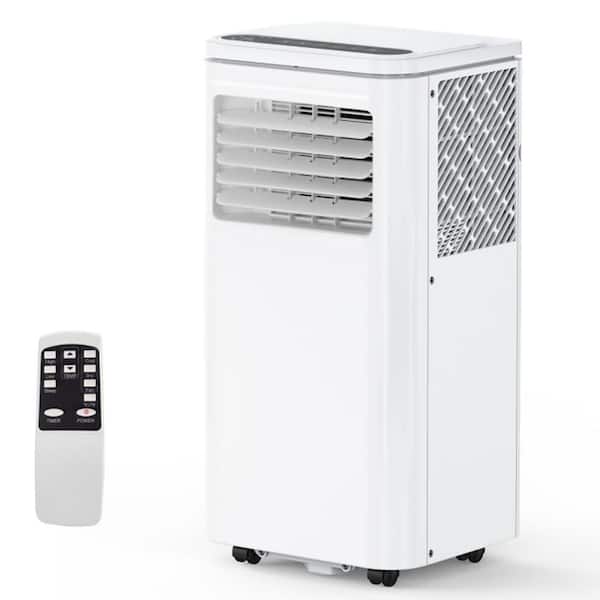 8,000 BTU ASHRAE 115-Volt Portable Air Conditioner with Dehumidifier Timer and Remote Cools 350 sq. ft. in White