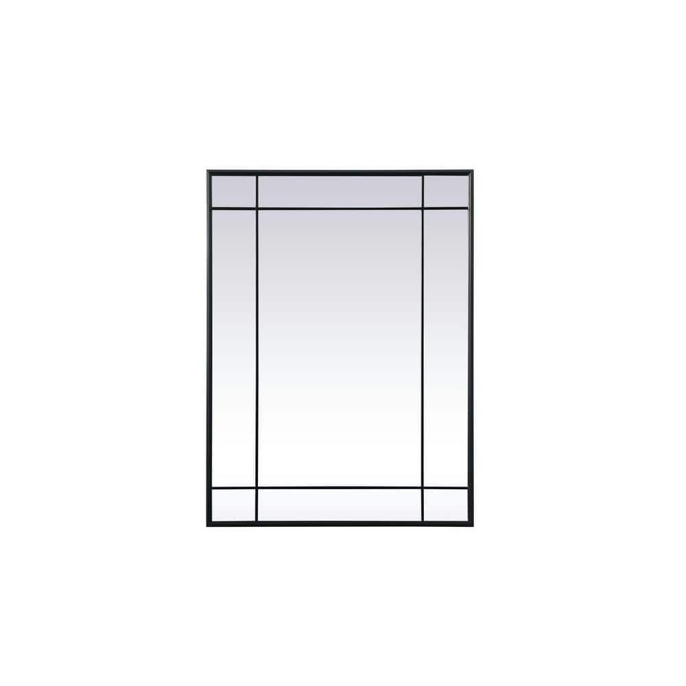 Timeless Home 30 in. W x 40 in. H Iron Brass French Panel Wall Mirror