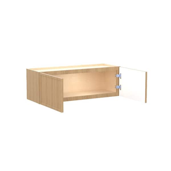 Franklin 33 in. W x 12 in. D x 12 in. H Assembled Plywood Wall Bridge Kitchen Cabinet in Vanguard Oak with Soft Close