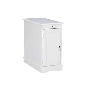 Butte 24 in. L White 24 in. H Rectangle Wood Flip-Top Accent Table with 3-Meter Long USB Cord