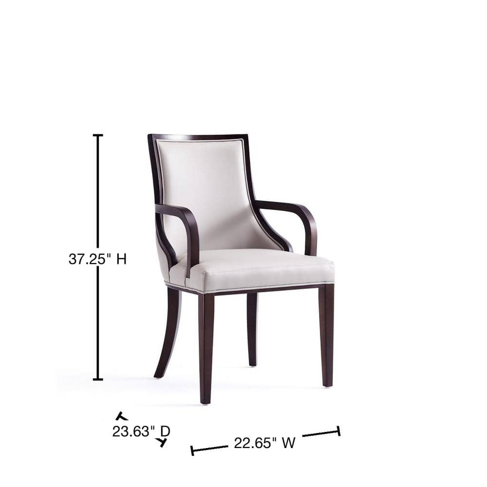 Elegant Gray Faux Leather Upholstered Armchair with Beech Wood