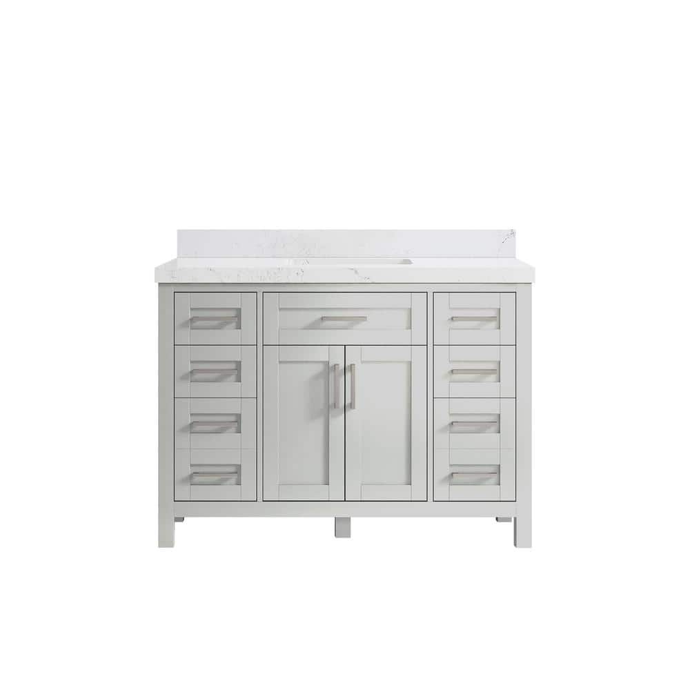 Cambridge 48 in. W x 22 in. D x 36 in. H Bath Vanity in Gray with 2 in Empira Quartz Top price history on PriceWatchPro