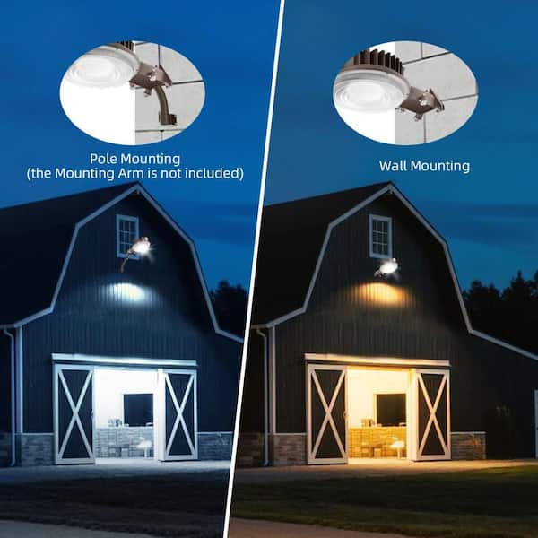 120-Watt 15600 Lumens Bronze LED Integrated LED Dusk to Dawn Barn Light,120-277V,3000K/4000K/5000K Selectable Area Light