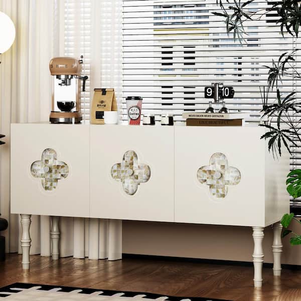 THE RIGHT PATH 55.11 in. Beige 30.7 in. H Accent Cabinet