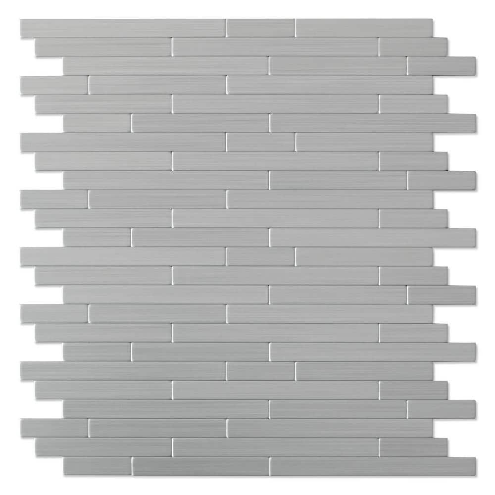 SpeedTiles California Silver Stainless Steel 11.3 in. x 11.3 in. x 5mm Metal Peel and Stick Wall Mosaic Tile (5.32 sq.ft./case)