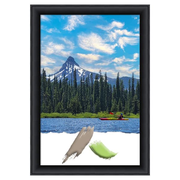 Amanti Art Nero Black Wood Picture Frame Opening Size 20 x 30 in.