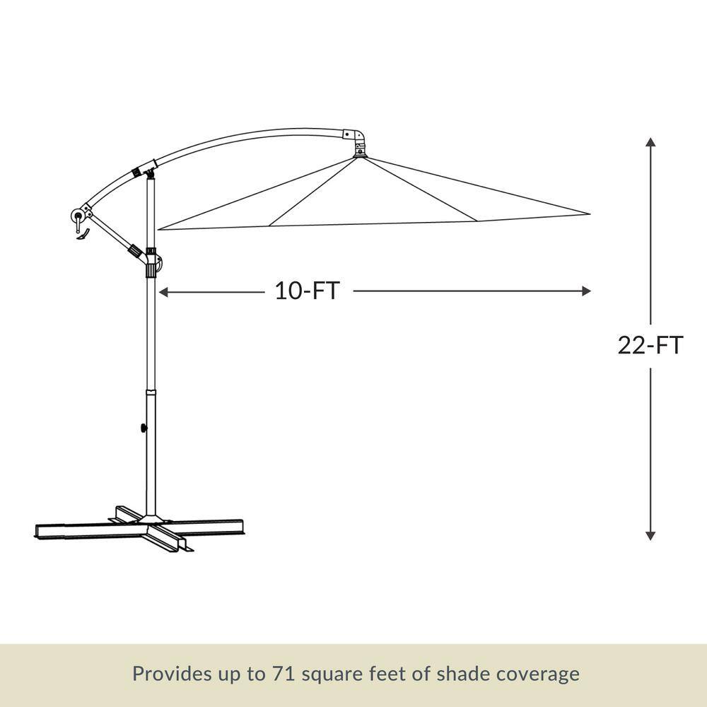 Champagne 10-ft Cantilever Umbrella with Breez-Tex Canopy