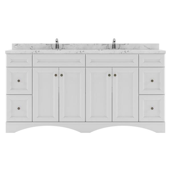 Virtu USA Talisa 72 in. W x 22 in. D x 37 in. H Double Sink Bath Vanity in White with Quartz Top
