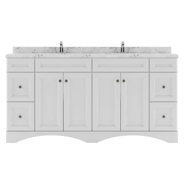 Virtu USA Talisa 72 in. W x 22 in. D x 37 in. H Double Sink Bath Vanity in White with Quartz Top