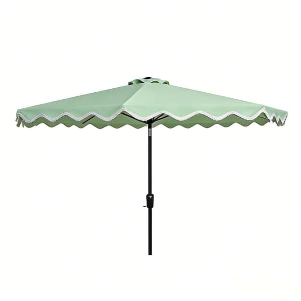 10 ft. Miro Market Outdoor Patio Umbrella in Green with Crank Lift System for Garden Beach Patio (without Base)