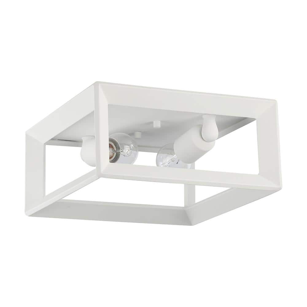 Smyth 11.5 in. 2 Light Natural White Flush Mount With Shade and No Bulbs Included 1-Pack price history on PriceWatchPro